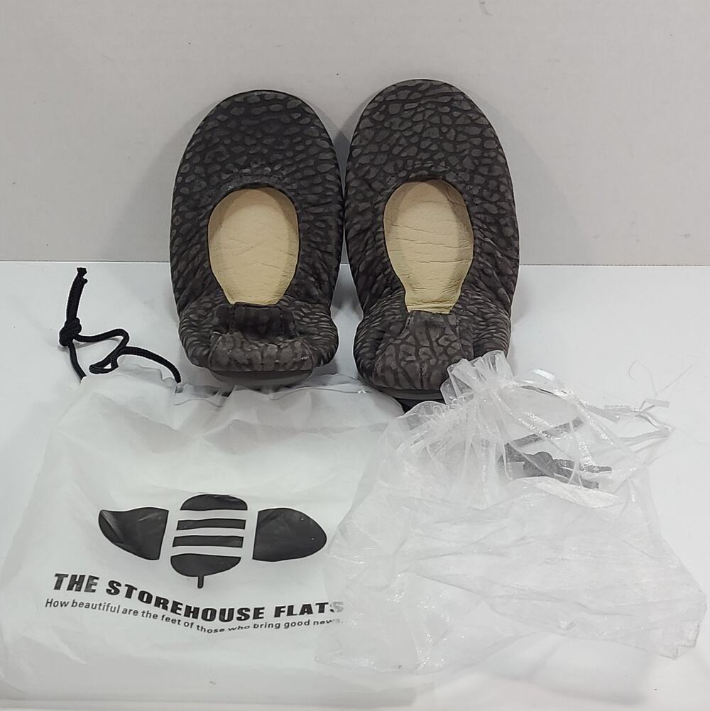 The Storehouse Flats 10 Soft Leather Slip On Shoes Foldable Dusk Raised Suede